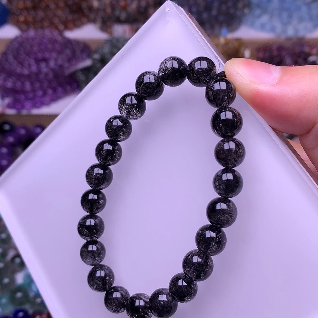 未镶嵌手链水晶8.8mm黑发晶