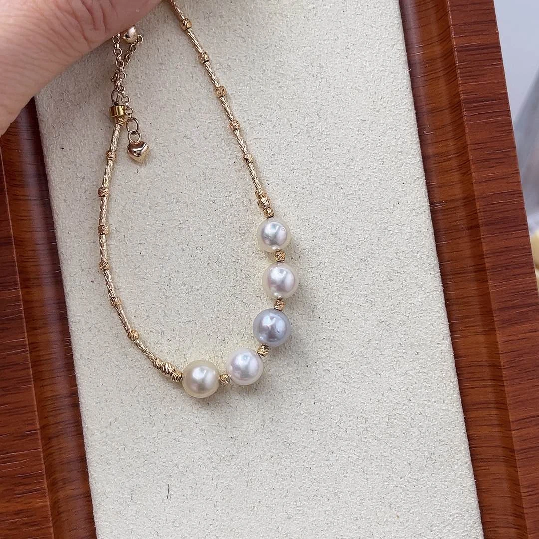 海水珍珠银S925镶嵌手绳