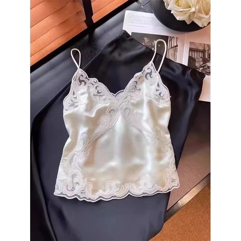 大码300斤蕾丝边吊带背心女夏季新款小众法式性感V领内搭外穿上衣
