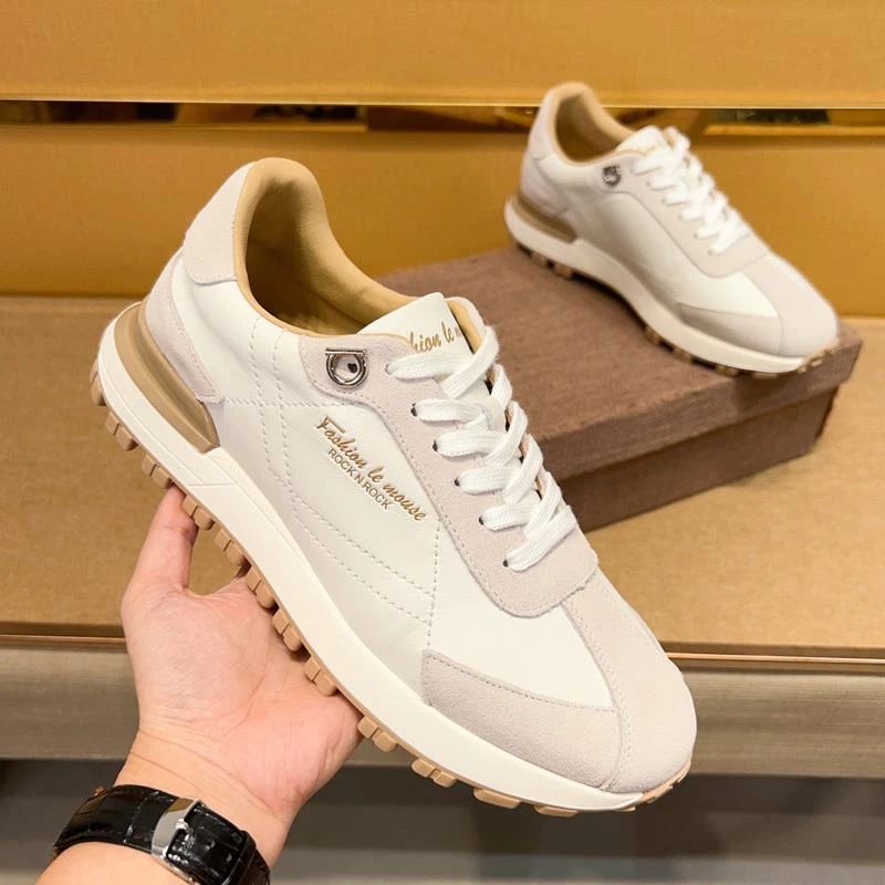 韩版痞帅简单浅色阿甘鞋软底舒适运动潮流反绒2025春秋季帅气男鞋