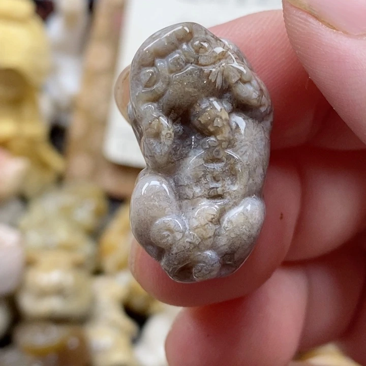 颈饰未镶嵌硅化珊瑚（珊瑚玉）小