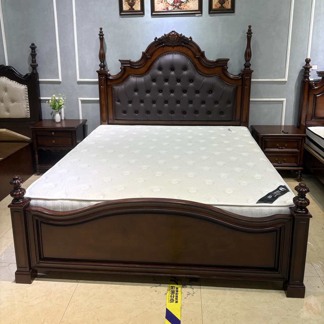 欧式美式雕花主卧实木床双人床储物美式乡村原木高端美式美式风格