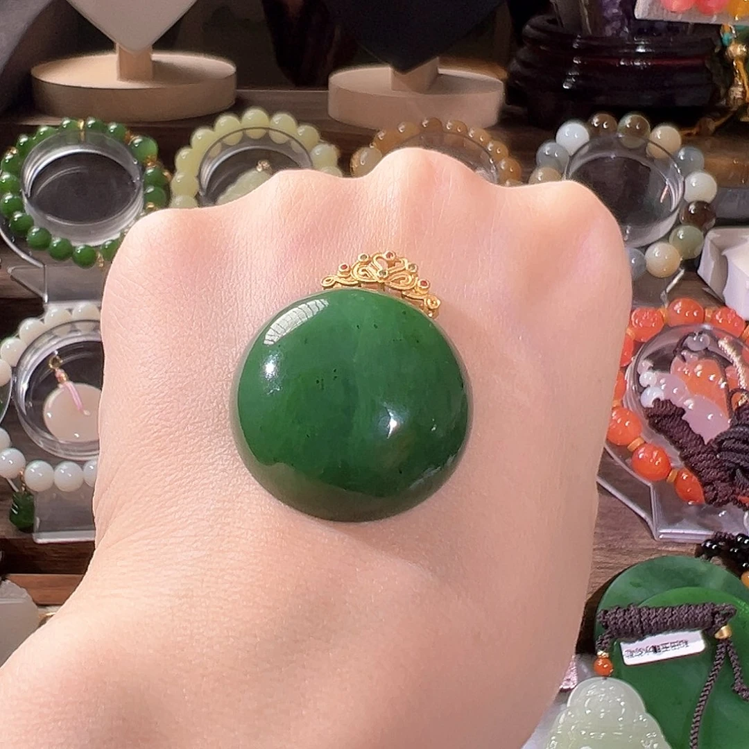 和田玉银S925镶嵌颈饰