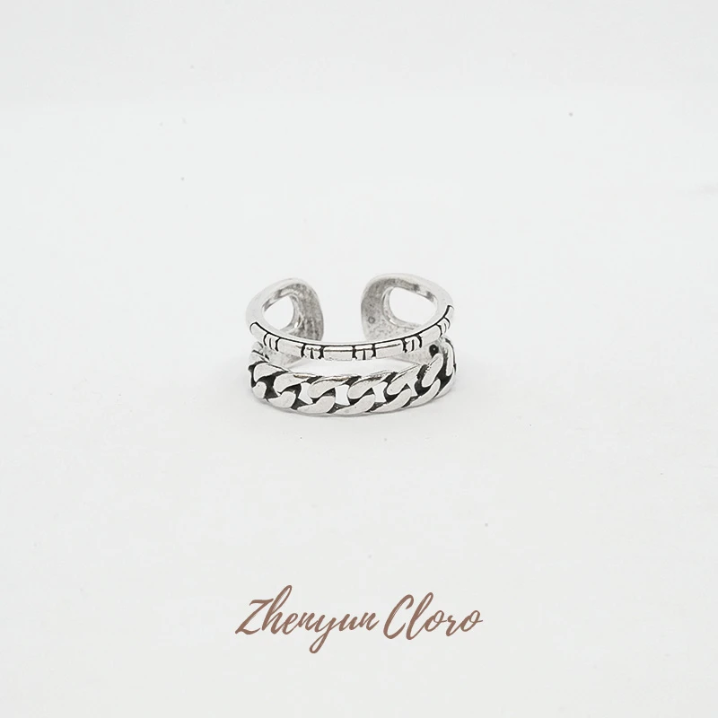 合金戒指 链叠纹戒指 AD45014