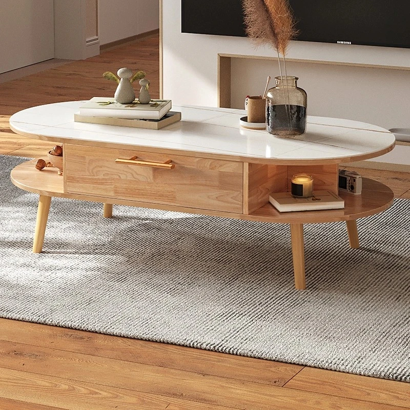 客厅成套家具沙发北欧极简双层日式圆桌电视柜简约