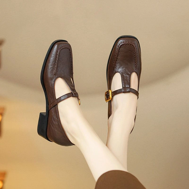 【仙女村】6cm小个子小码女鞋313233英伦风懒人单鞋女秋冬外出拖鞋