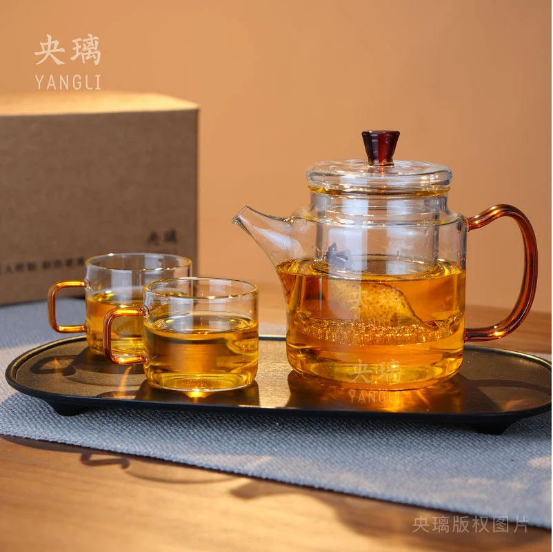 央璃新神奇壶家用茶具泡茶专用带过滤茶水分离大容量耐热壶