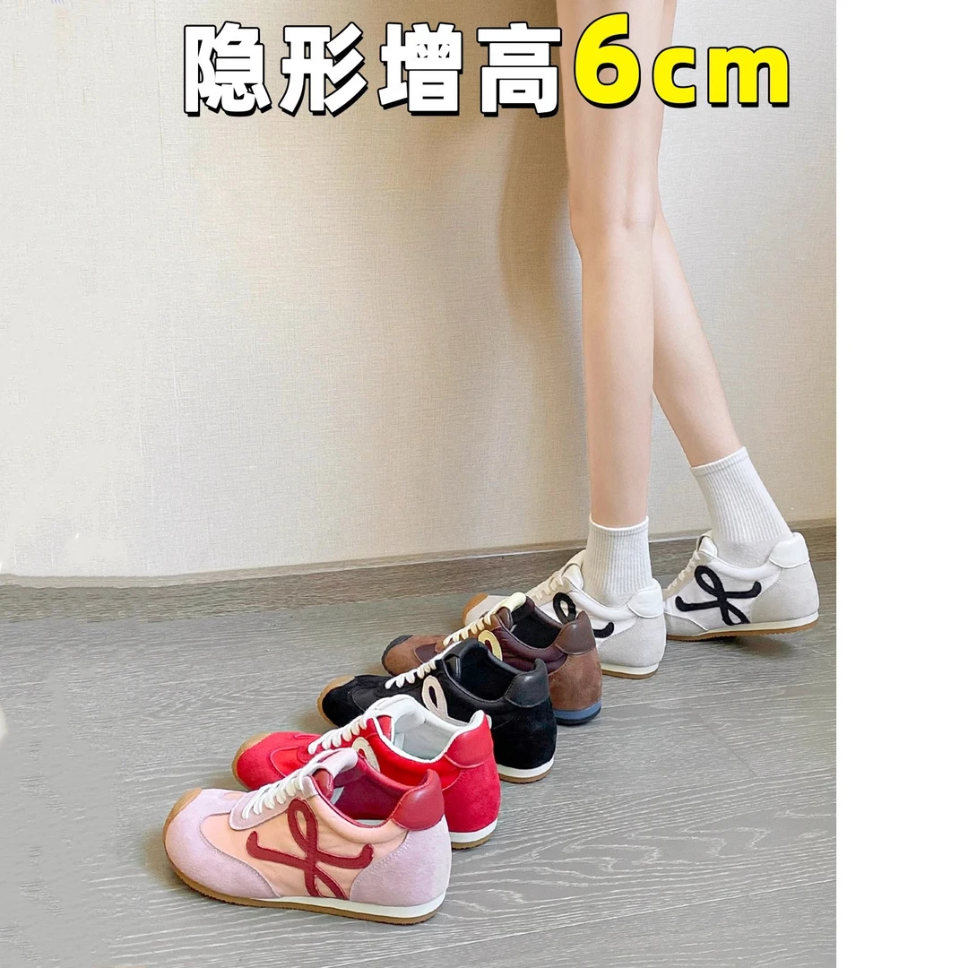 小个子内增高百搭厚底德训鞋女2025年新款春季运动休闲鞋阿甘鞋