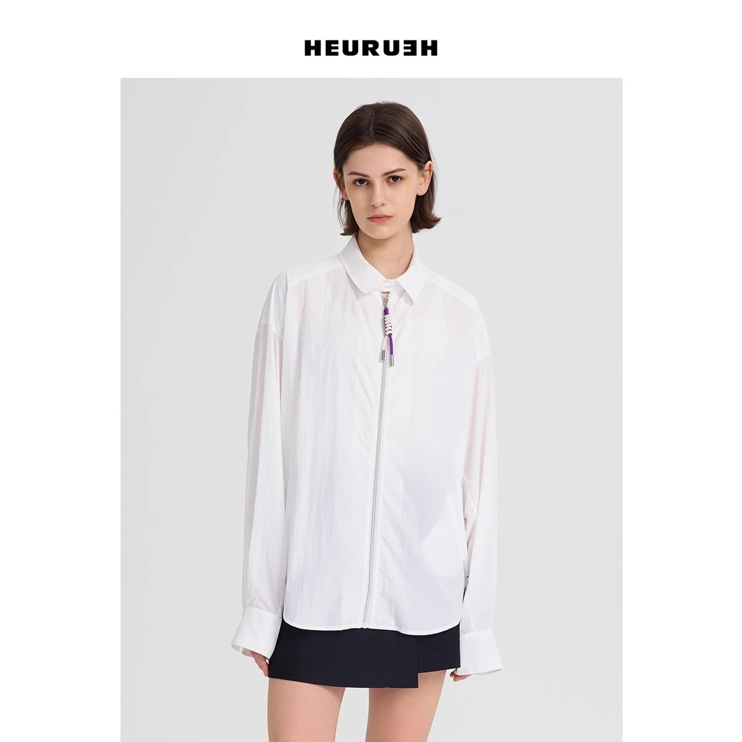 HEURUEH 新款夏季新品男女同款宽松上衣外套时尚防晒面料衬衫