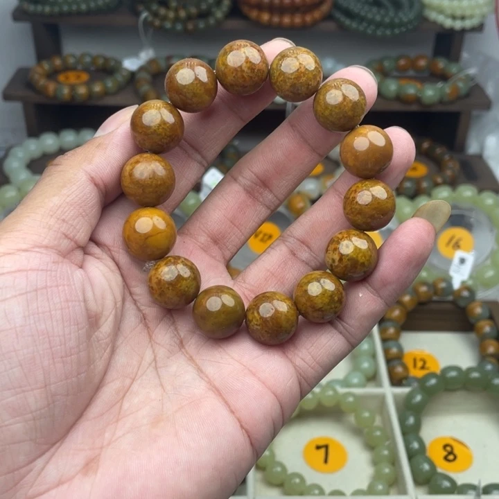 和田玉未镶嵌手串福利款圆珠卡16