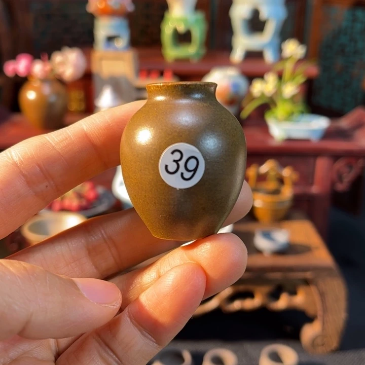 摆件微陶老王迷你花瓶