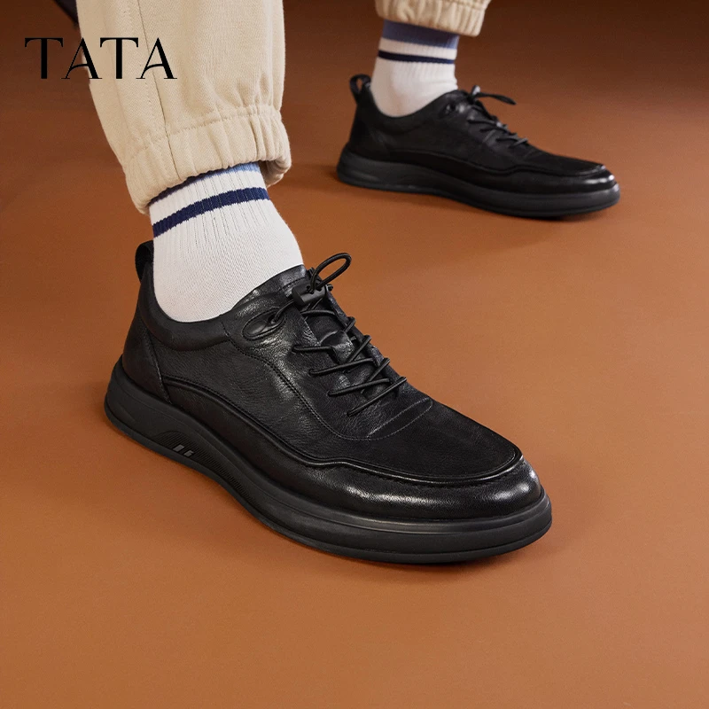 TATA他她英伦商务休闲皮鞋男士软底舒适父亲鞋秋冬季新款VXQ01CM3
