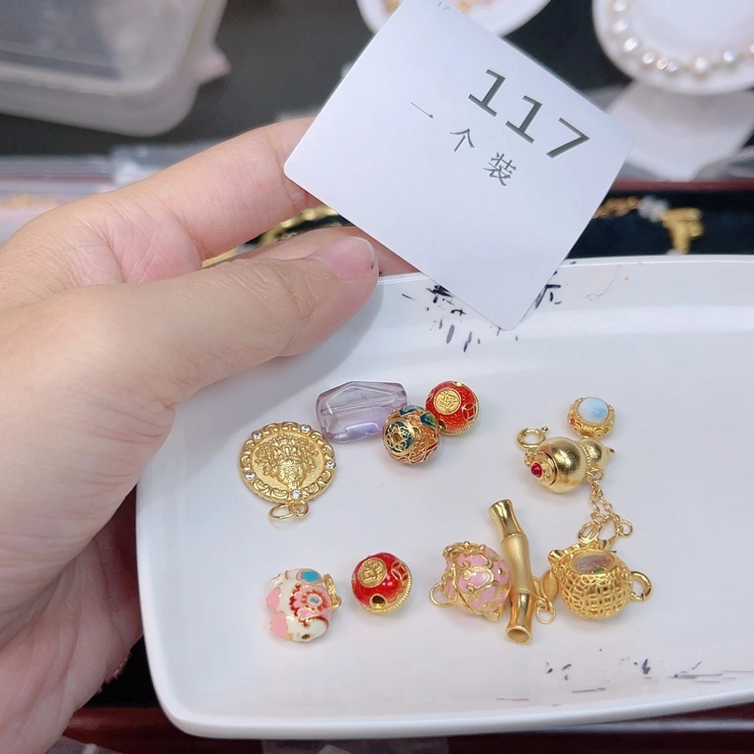 紫晶珠宝半成品银S925镀金镶嵌117