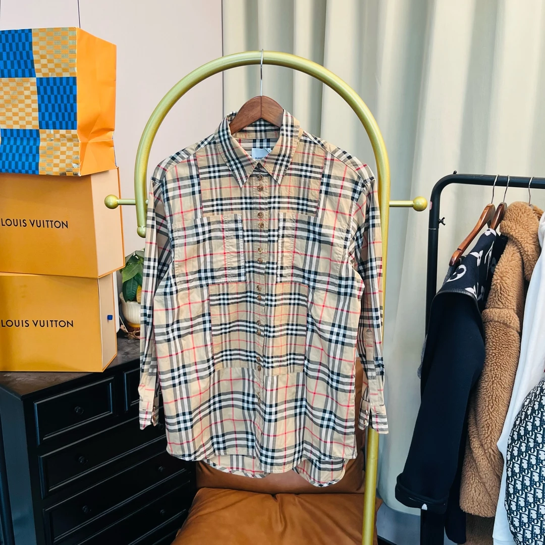 99新 BURBERRY/博柏利 梅芙 经典格纹衬衫 uk4码
