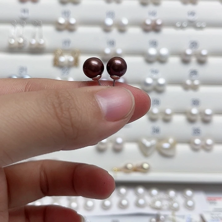 晴****淡水珍珠耳饰银S925镶嵌