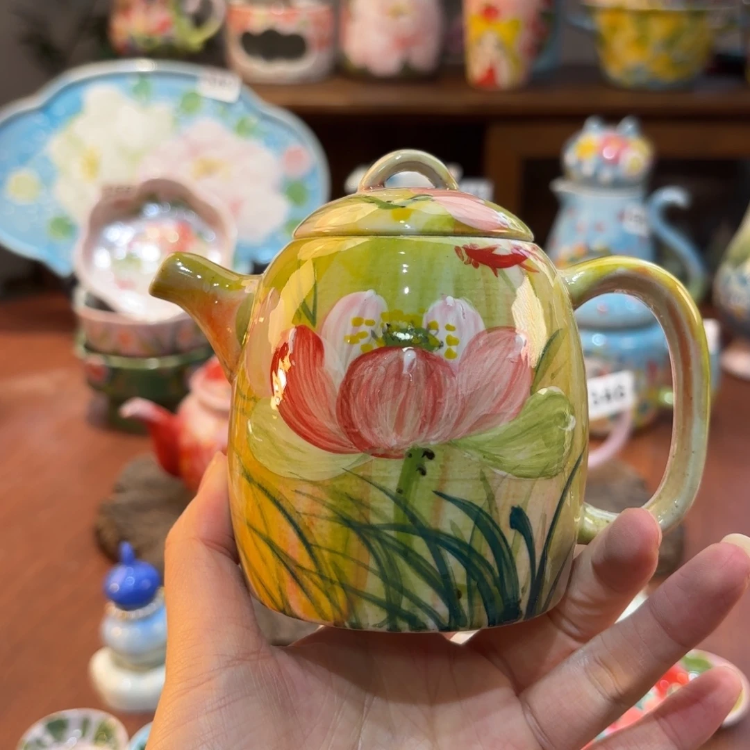 景德镇手绘高温釉下彩陶瓷茶具