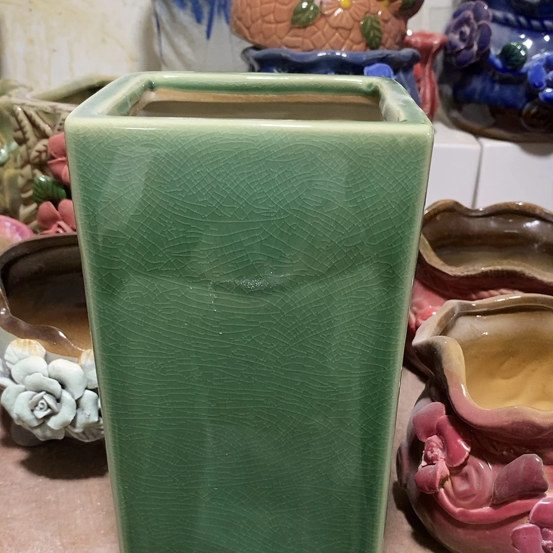 摆件陶盆有孔 窑裂修补 介意勿拍
