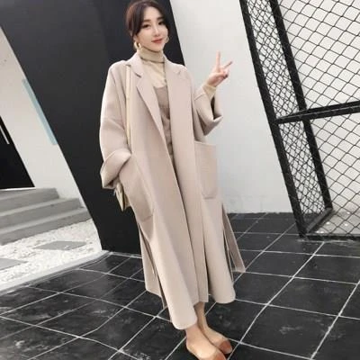 秋冬季新款韩版赫本风呢子大衣女中长款流行双面加厚毛呢外套
