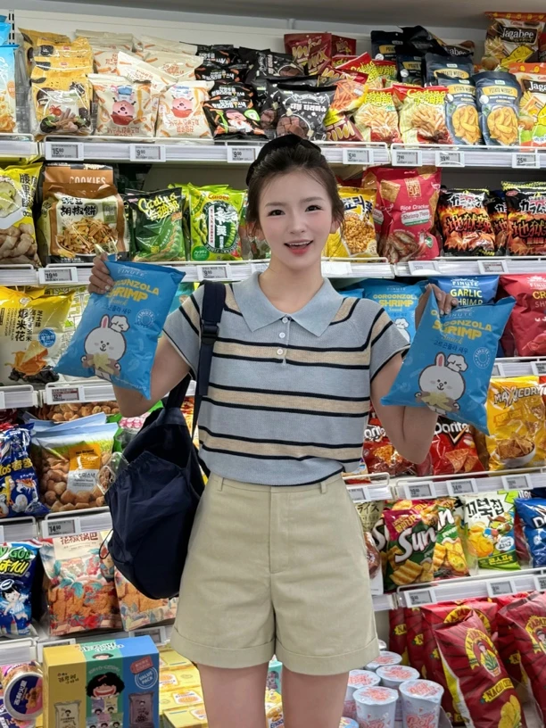 DDY～老钱风系列/高级感百棉休闲4分短裤女款爆款2025新款