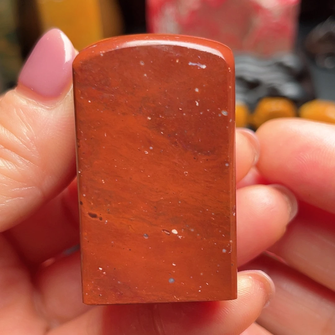 田黄石昌化红田手把件印章