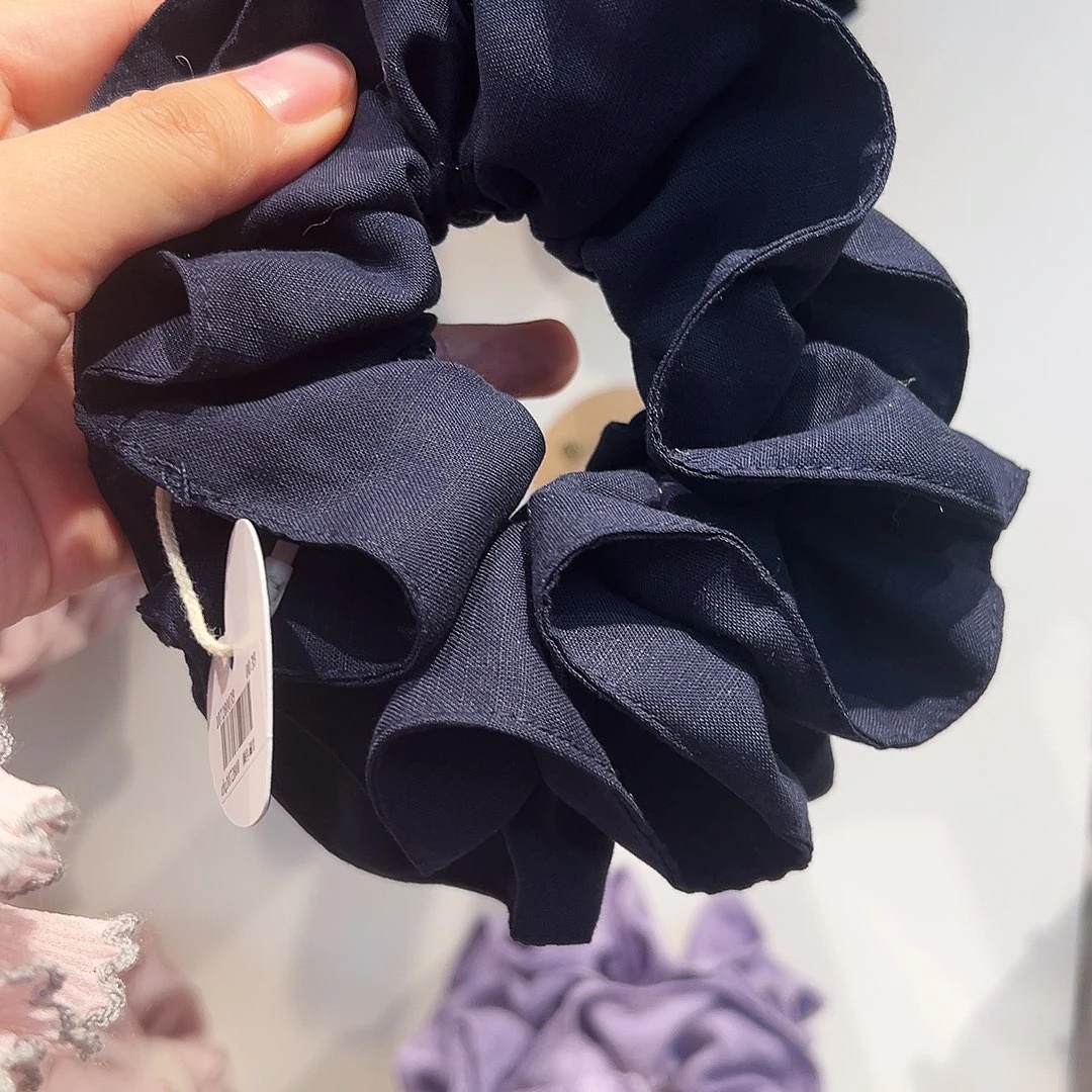 皮质非金属藏青色发圈