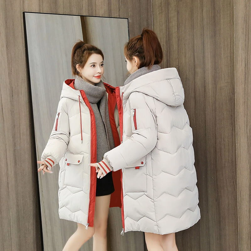 外贸棉服女中长款2024款韩板宽松冬季外套加厚棉袄面包服棉袄棉衣