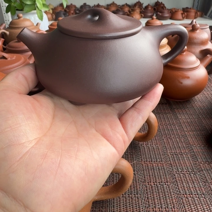 茶杯紫砂紫泥石瓢底部塌陷260cc