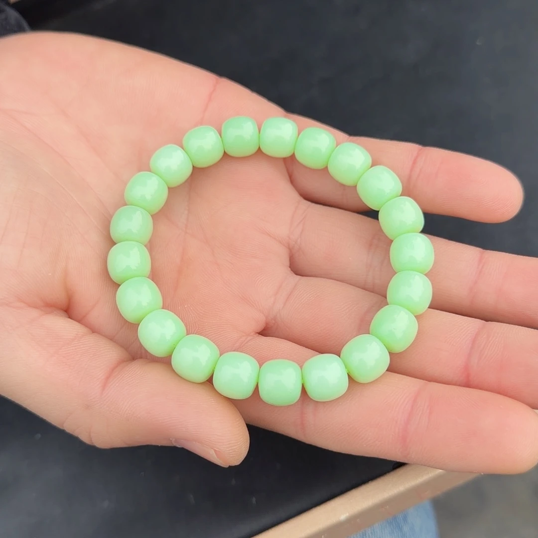 和田玉未镶嵌手串薄荷奶绿手串