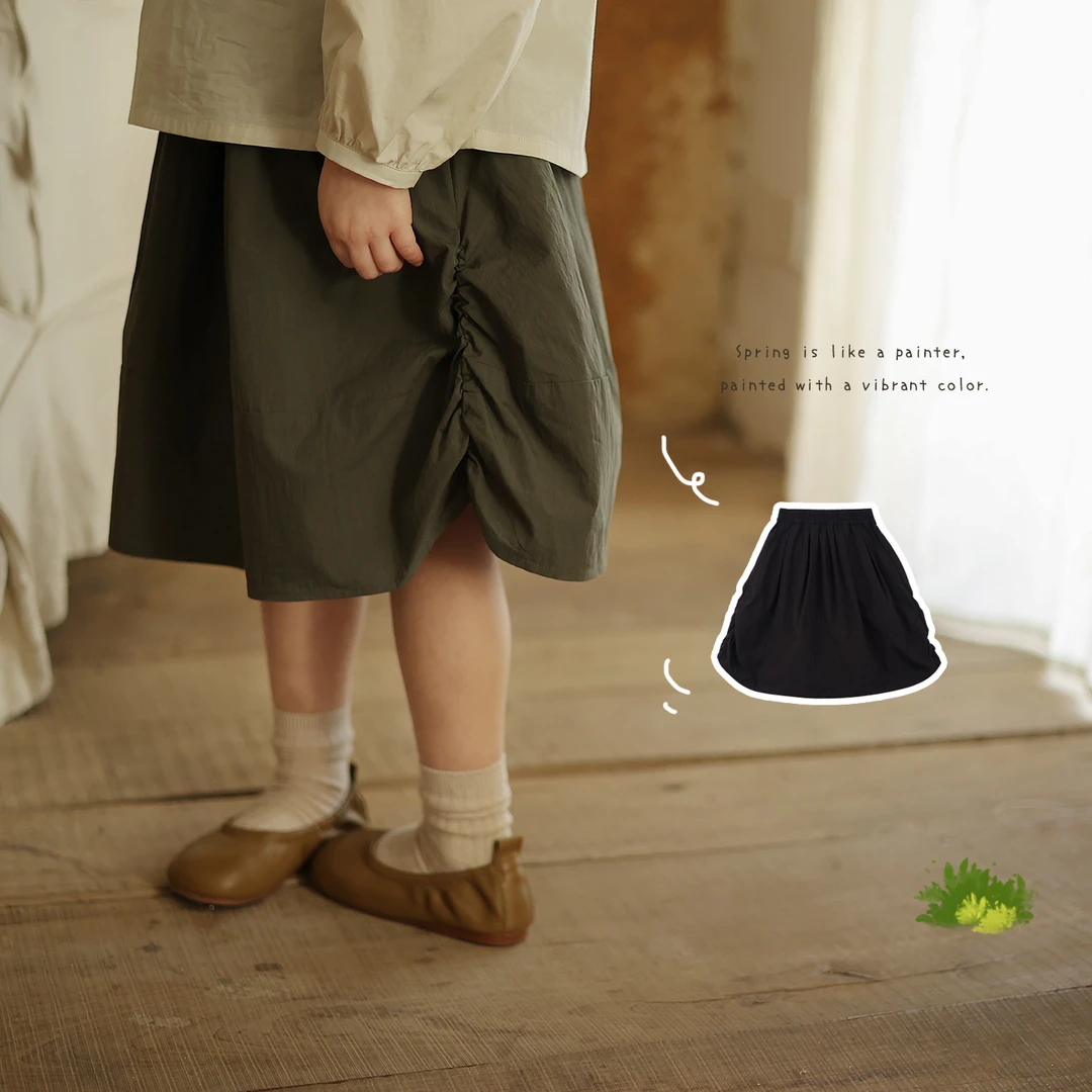 女童春夏日系简约百搭半裙 允儿妈宝宝春季新款半身裙 儿童裙子