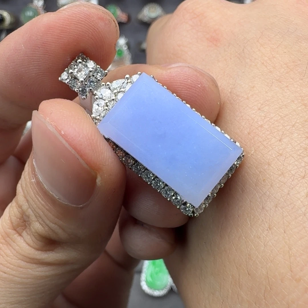 翡翠银S925镶嵌戒指天然缅甸翡翠A货