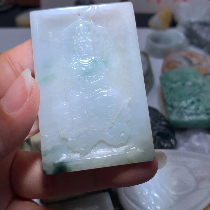 翡翠未镶嵌颈饰保真天然A货翡翠