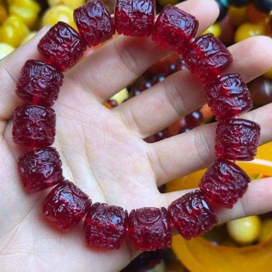 琥珀未镶嵌手链蜜蜡