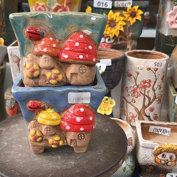 紫砂花盆粗陶材质多肉花盆