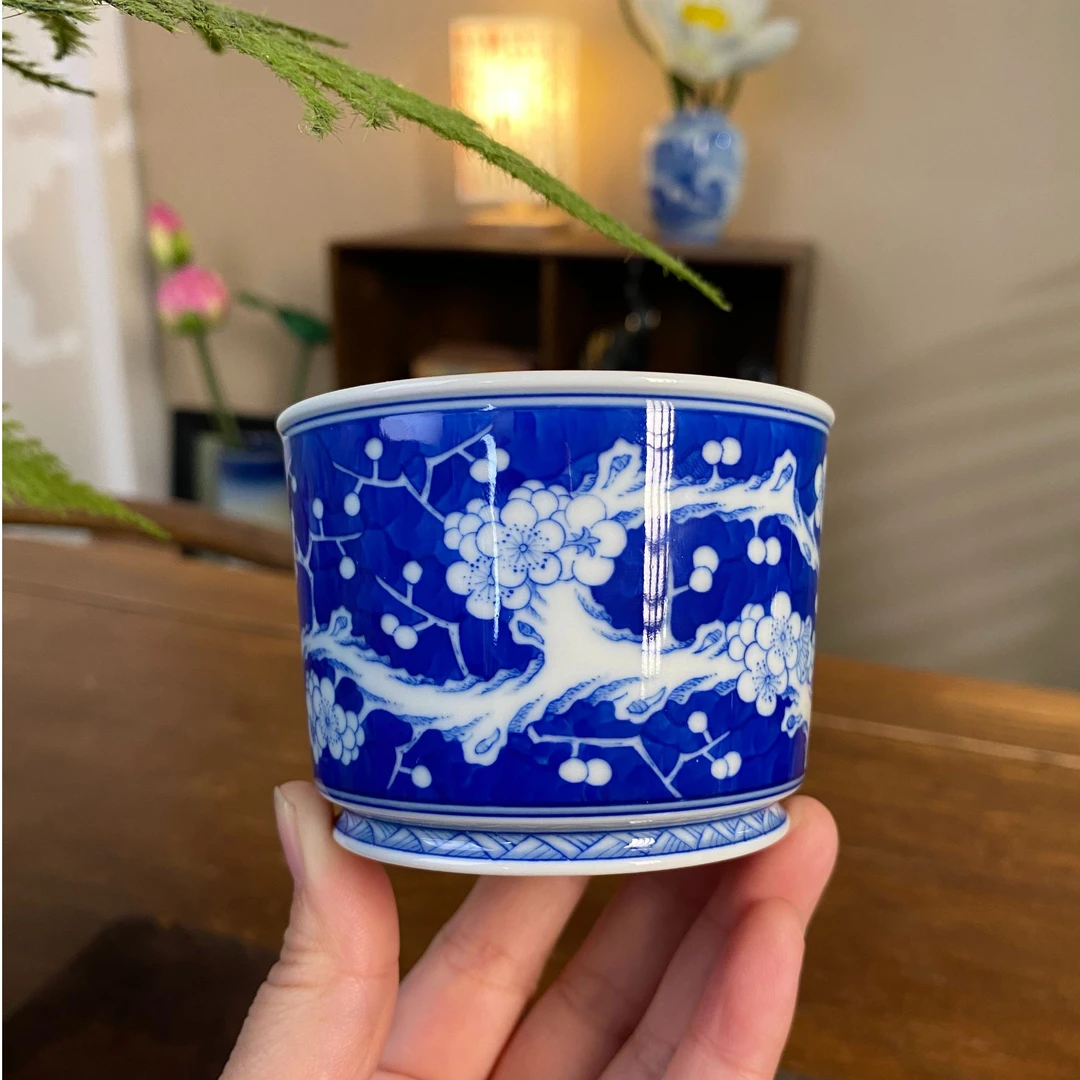 【陶月楼】冰梅容天杯手工手绘景德镇茶具容量130毫升