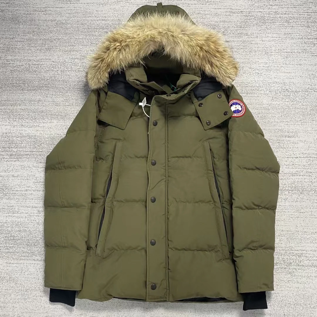 99新 CANADA GOOSE 加拿大鹅军绿色温德姆wyndham毛领派克羽绒服S