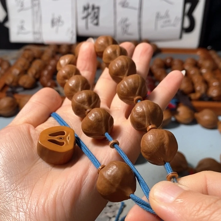 手串橄榄核0271精品蒜头铁核12+1颗