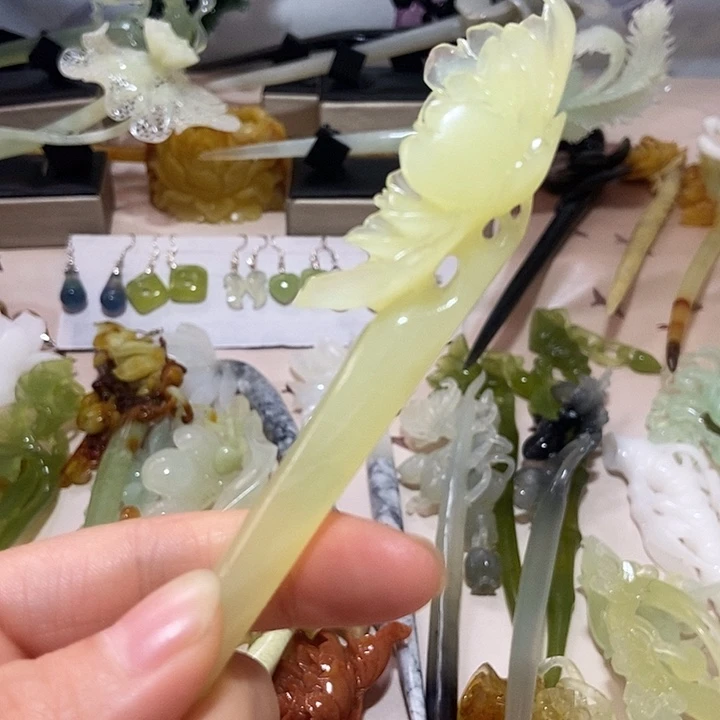 岫玉未镶嵌发簪岫玉岁*丶