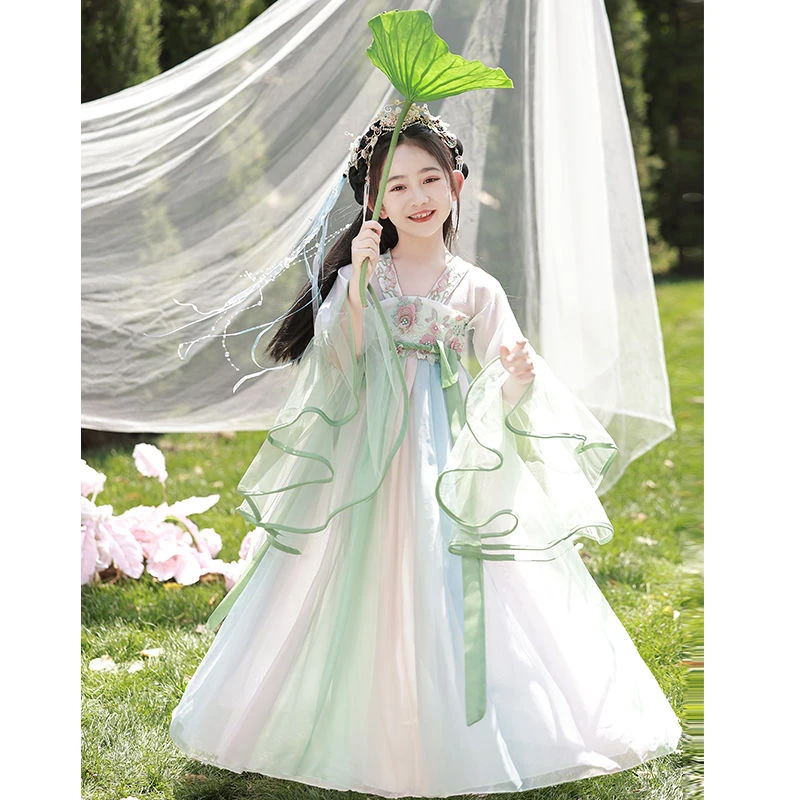 汉服女童2025儿童古风唐装超仙女孩古装中国连衣裙新款夏季