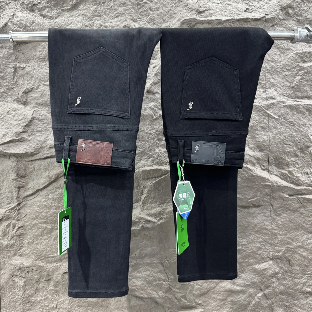 秋冬轻奢男士直筒牛仔裤高弹修身直筒显瘦牛仔裤