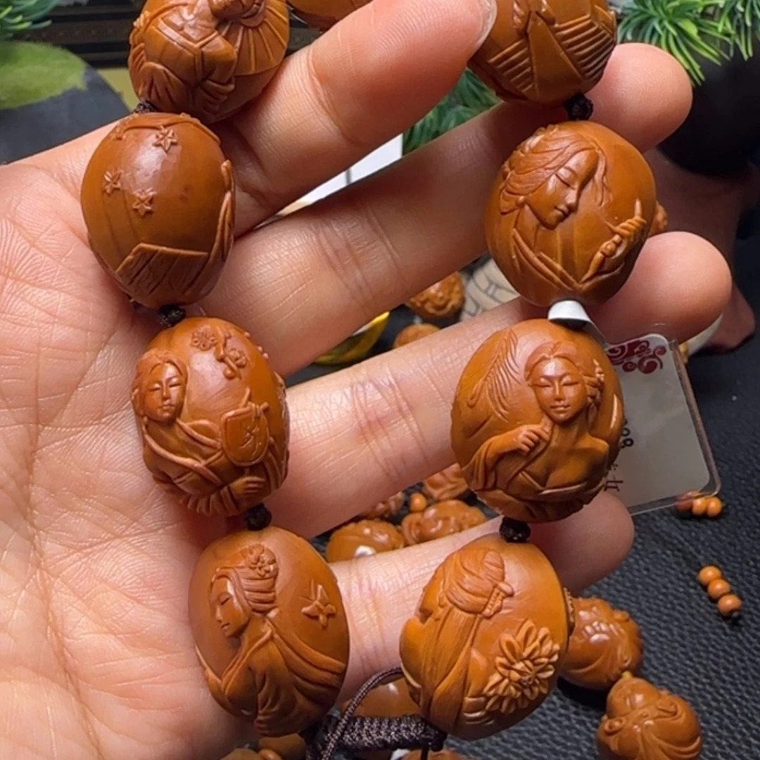 【闪购商品】橄榄核手串浮雕风景美女