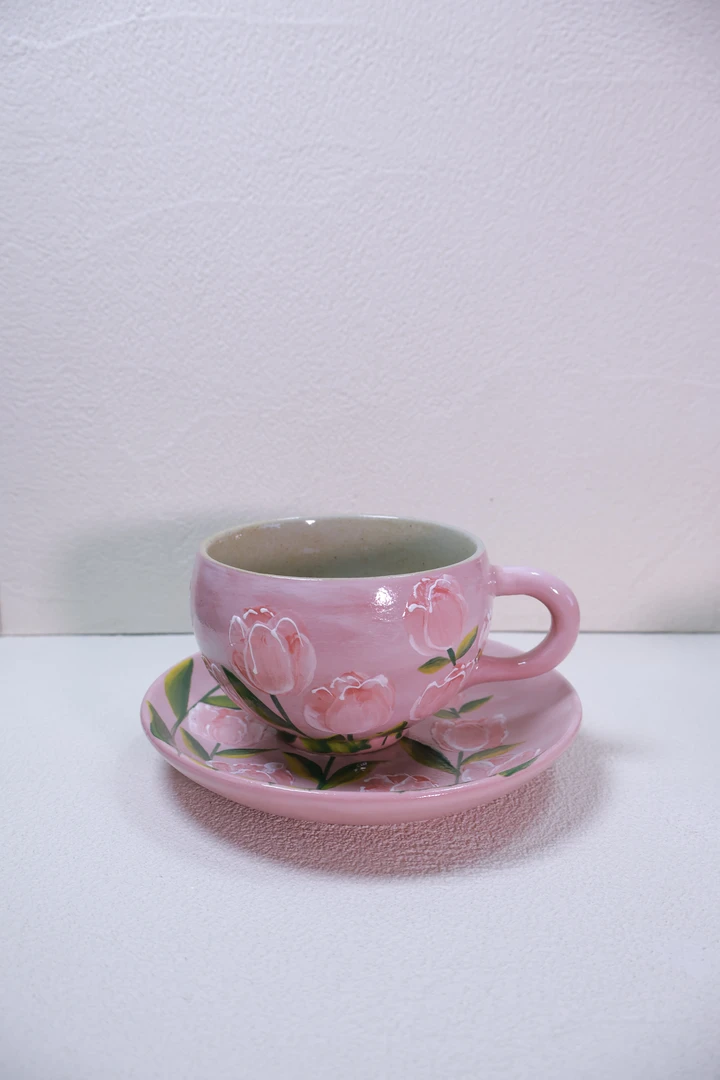 瓷闺蜜粉色郁金香素兮品牌