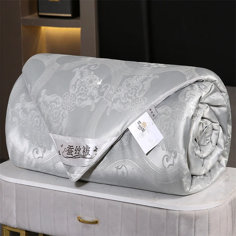 富安娜蚕丝被100%桑蚕丝春秋被冬被加厚子母被二合一保暖冬被芯