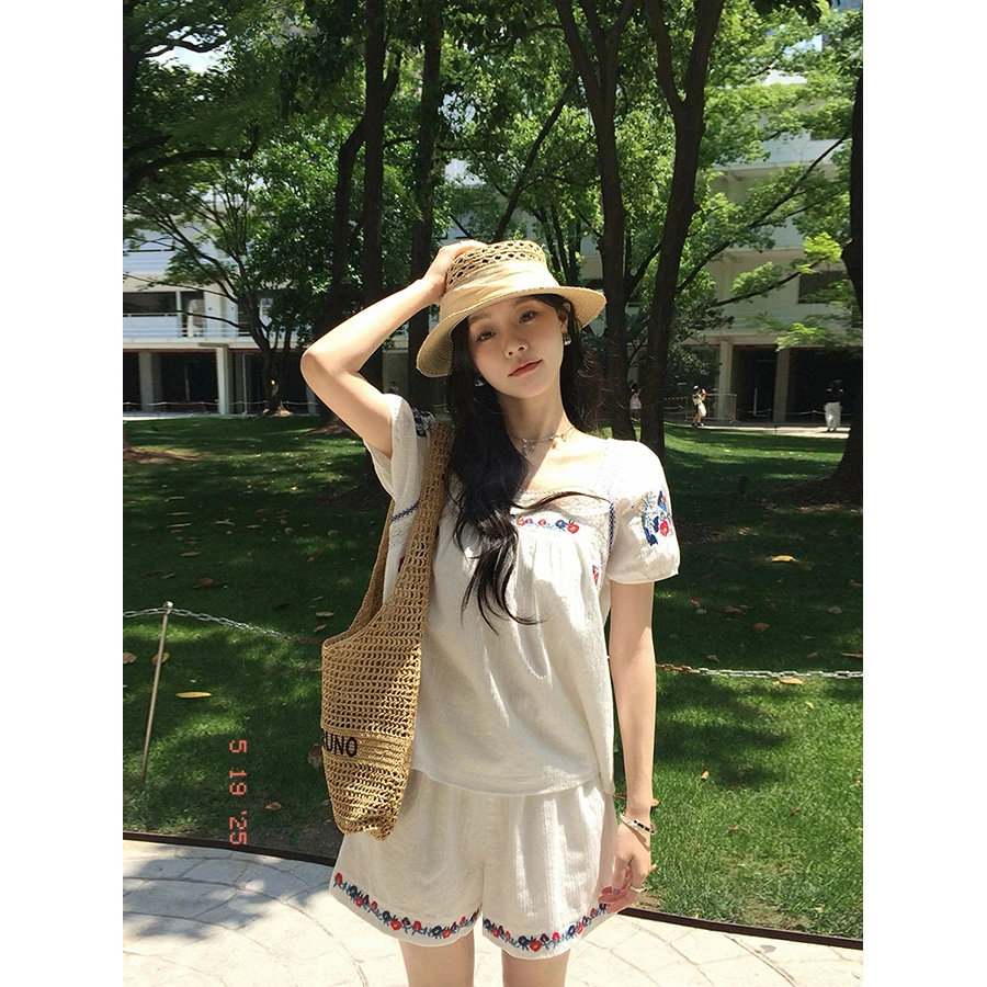 张贝贝 海岛野蔷薇 100棉 法式田园风重工刺绣套装