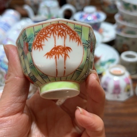 手绘茶杯盖碗壶承陶瓷