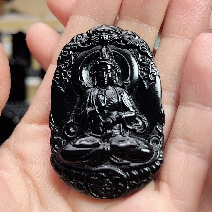 和田玉手链未镶嵌观音牌