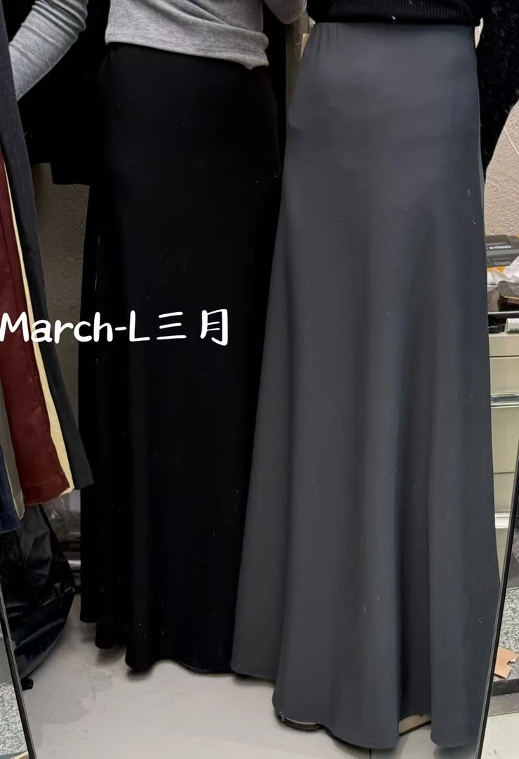 March极简高腰A字显瘦半身裙 2565（福福）