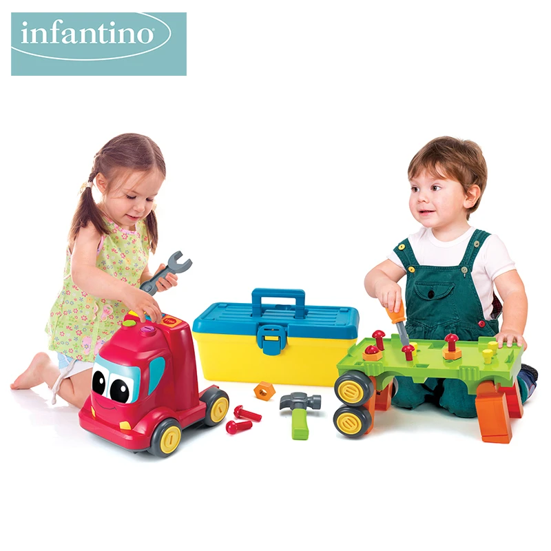infantino婴蒂诺儿童工具货柜车螺母拆装益三合一工具车