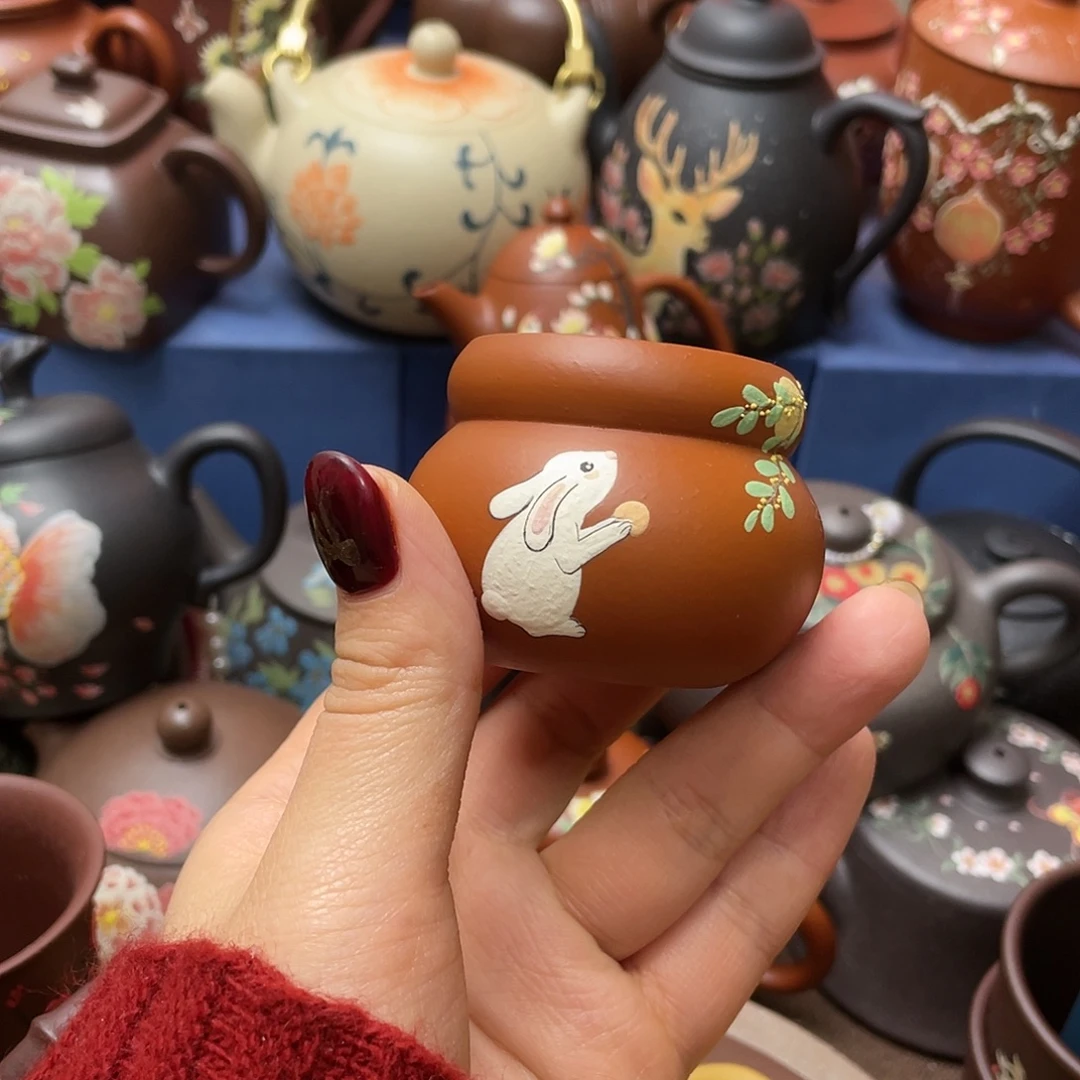 红泥茶杯紫砂主人杯60cc