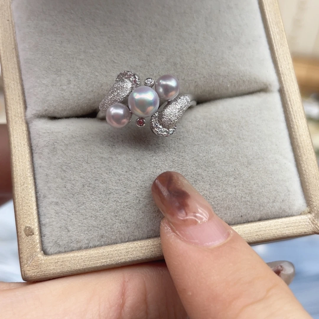 戒指银S925镶嵌海水珍珠Z76