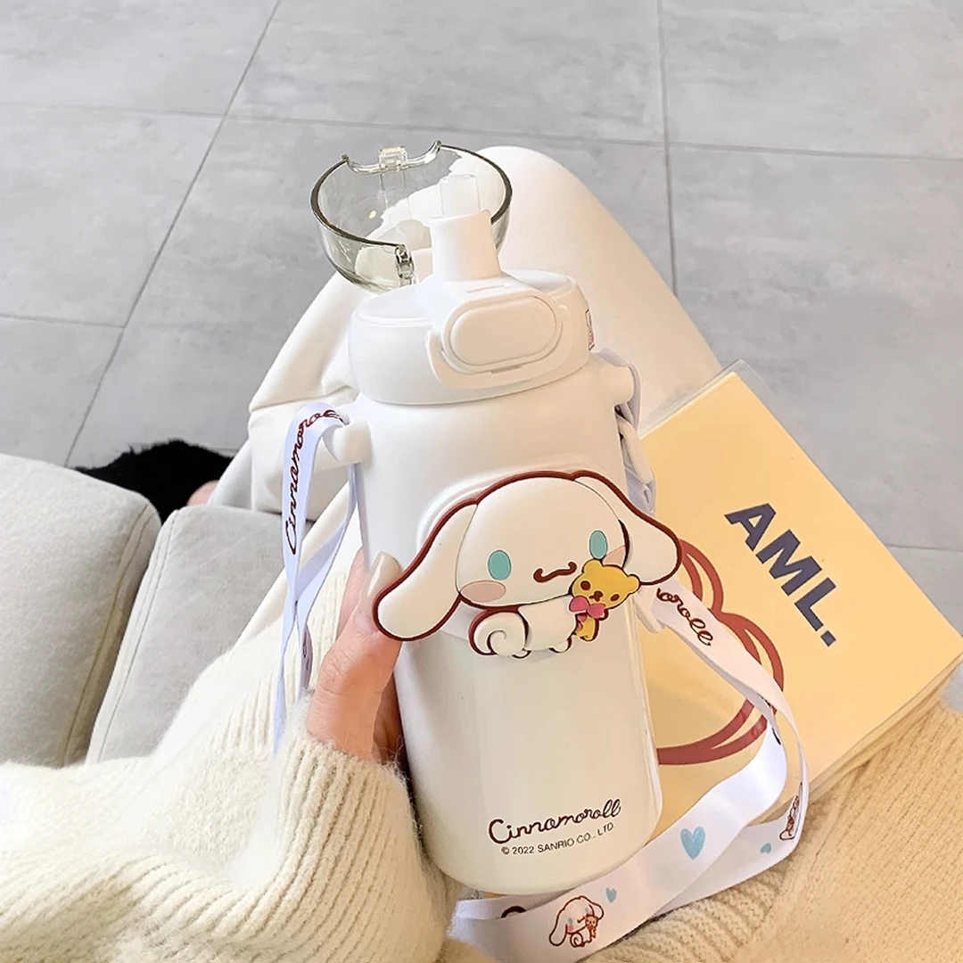 八千行三丽鸥儿童保温杯便携吸管杯可爱女孩小学生双饮水杯杯子
